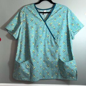 Scrubs by Nick & Sarah little monkey & banana print two pocket scrub top 1X